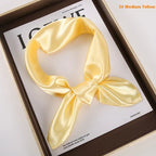 Solid Color Square Scarf Artificial Silk Small Square Towel - DanaFashionstore