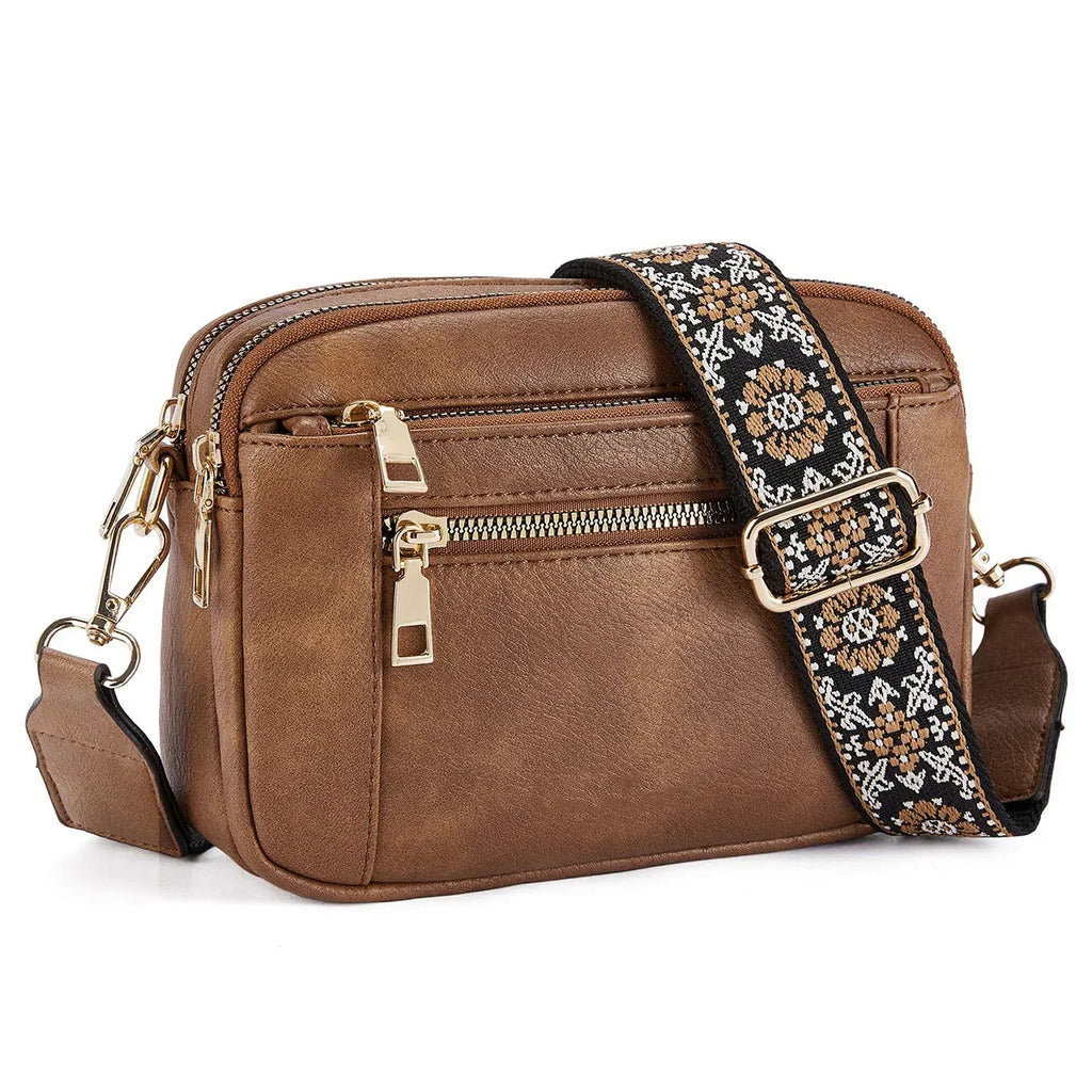 Cow Color Matching Multifunctional Zipper Crossbody Bag - DanaFashionstore