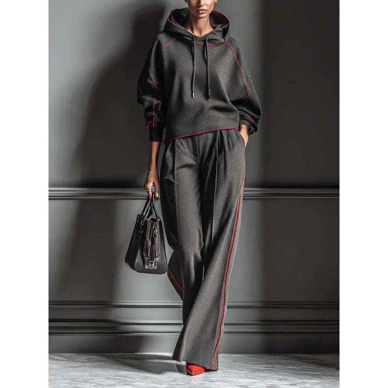 Loose-fitting Casual Long-sleeve Hoodie With Matching Casual Pants