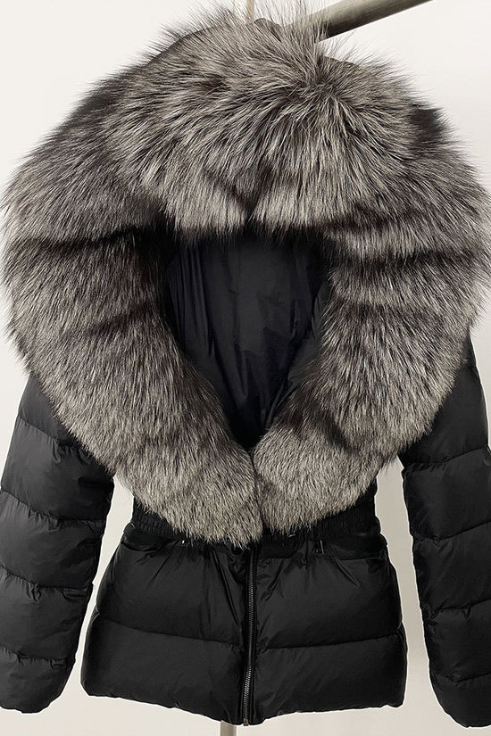 Short Women's Thickened Slim Fit Waist-tight Fur Down Jacket