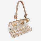 French Sweet Shiny Rhinestone Banquet Small Square Bag - DanaFashionstore