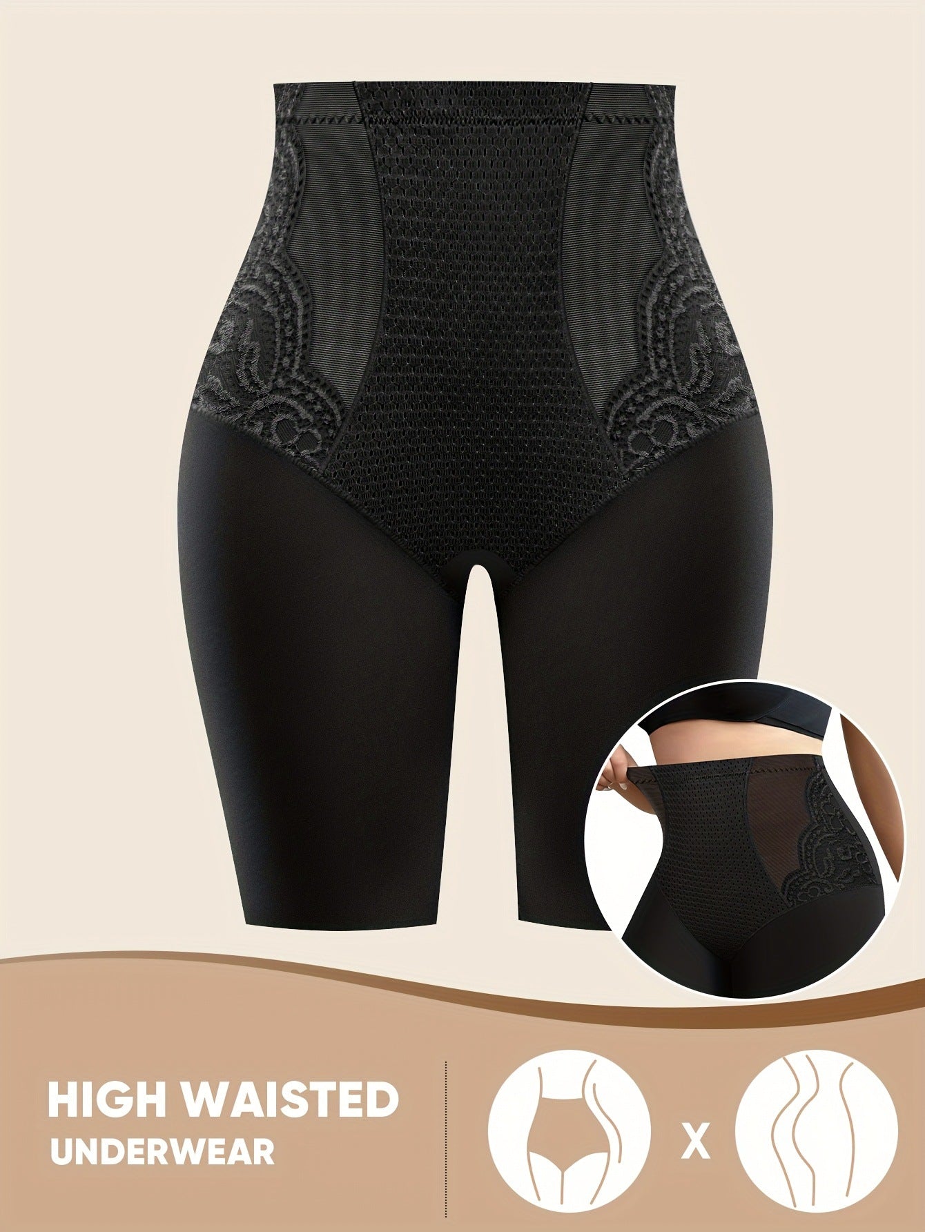 Lace Edge Anti Rolling Breathable Womens Shaping Panties For A Sleek Sculpted Silhouette