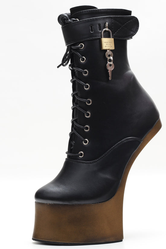 18cm Super High Heel Donkey Hoof Fancy Ankle Boots