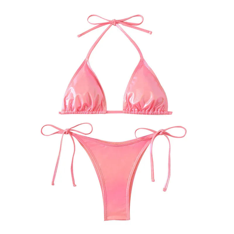 Women's Pure Color Casual Versatile Bikini Suit - DanaFashionstore