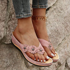 Flowers Sandals Women Retro Style Wedges Shoes Outdoor Beach Shoes Summer - DanaFashionstore