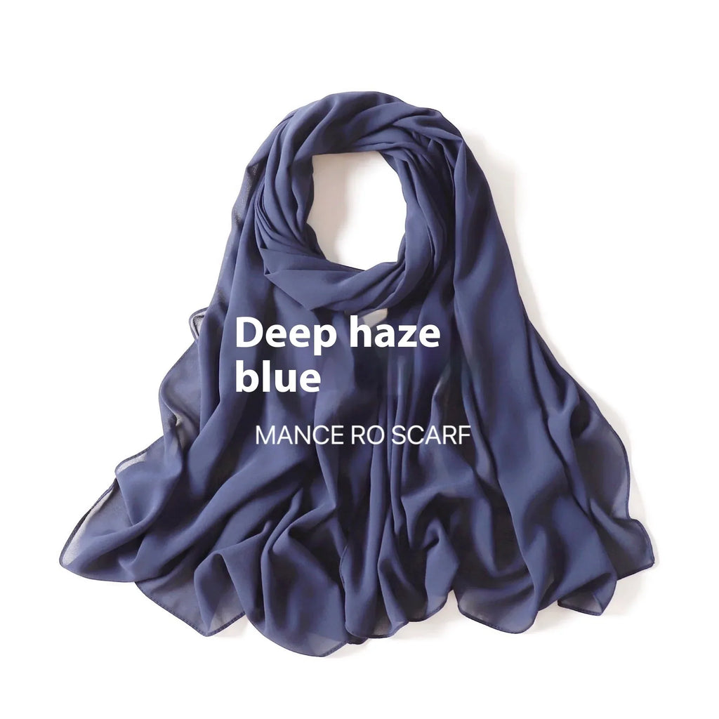 Pure Color Pearl Chiffon Scarf Headcloth Veil Chiffon Scarf - DanaFashionstore