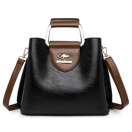 Large Capacity Totes Middle-aged High-grade Soft Leather Shoulder - Dana Fashion