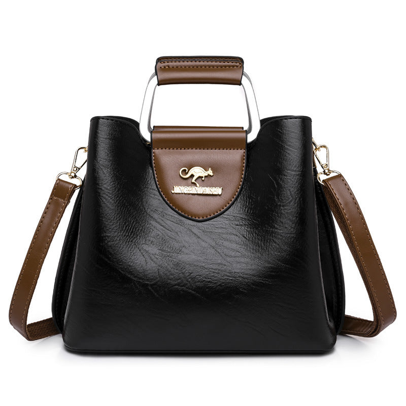 Large Capacity Totes Middle-aged High-grade Soft Leather Shoulder - Dana Fashion