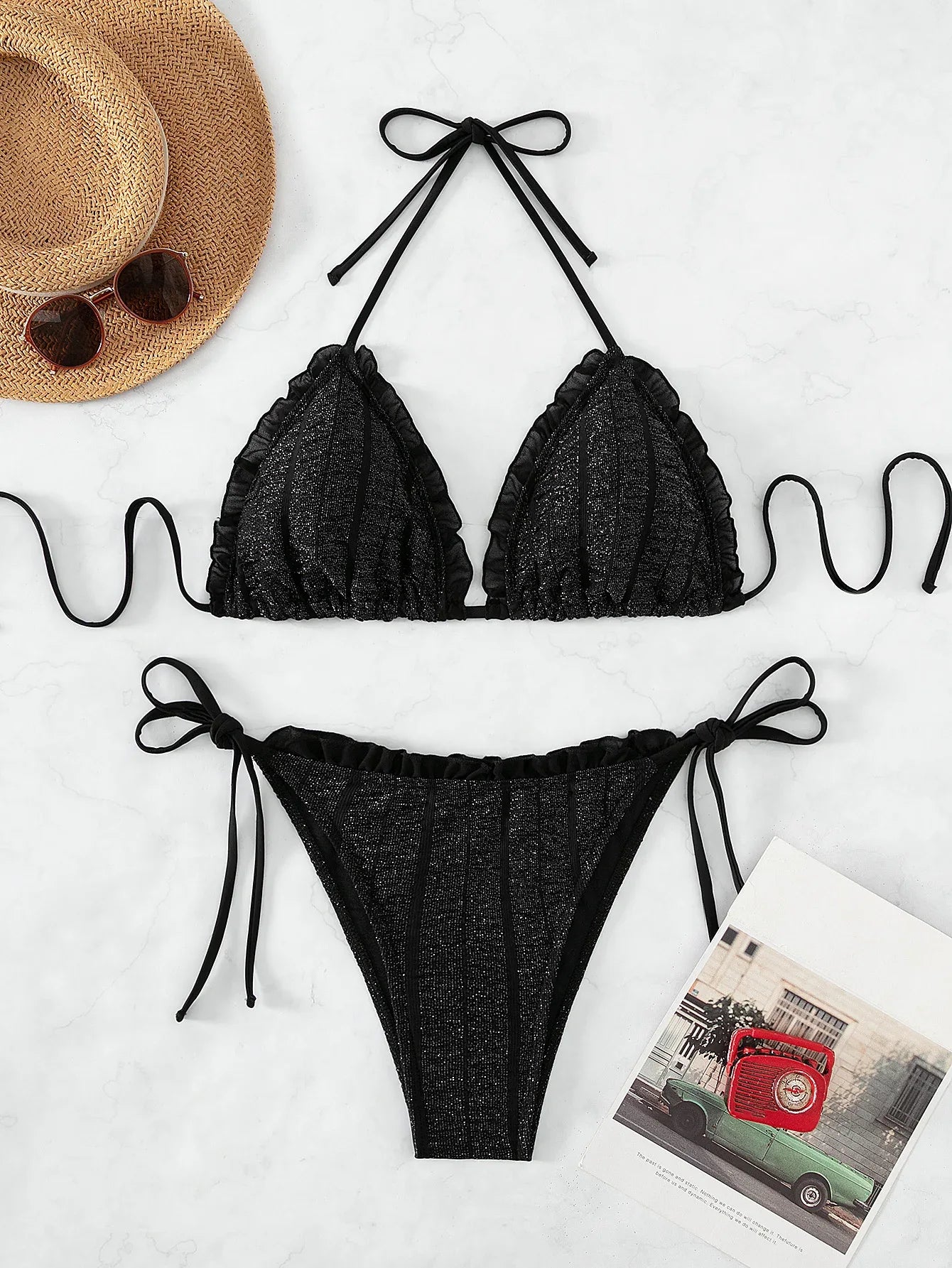 Women's Solid Color Stringy Selvedge Sexy Bikini - DanaFashionstore