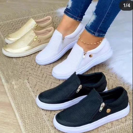 New Casual Sports Fashion Women's Zipper Sneakers - DanaFashionstore