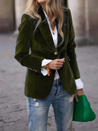 Velvet Lapel Casual Suit Business Fashion Slim Single-breasted Jacket Outwear Clothing For Women - DanaFashionstore