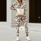 Women's Printed Long Sleeve Street Slim Fit Fashion Casual Suit - DanaFashionstore