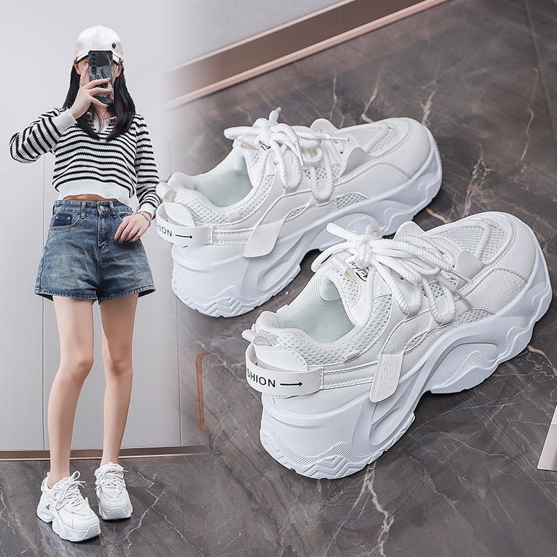 Dad Shoes Student All-matching Height Increasing White Casual Sneaker $35.90 Dana Fashion Color: FB3306 Black Size: 35 Women's shoes Product information: Applicable sports: Universal Lining material: Cotton Color: FB3306 White, FB3306 Black Upper height: