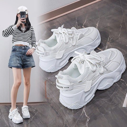 Dad Shoes Student All-matching Height Increasing White Casual Sneaker $35.90 Dana Fashion Color: FB3306 Black Size: 35 Women's shoes Product information: Applicable sports: Universal Lining material: Cotton Color: FB3306 White, FB3306 Black Upper height: