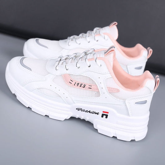 Dad Shoes Women's Summer Breathable Mesh Thin Student Board Shoes $29.99 Dana Fashion Color: Blue size: 35 Women's shoes Product information: Pattern: solid color Color: white, blue, pink Heel height: super high heel (above 8cm) Size: 35, 36, 37, 38, 39,