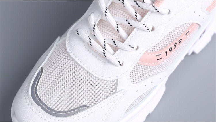 Dad Shoes Women's Summer Breathable Mesh Thin Student Board Shoes $29.99 Dana Fashion Color: Blue size: 35 Women's shoes Product information: Pattern: solid color Color: white, blue, pink Heel height: super high heel (above 8cm) Size: 35, 36, 37, 38, 39,