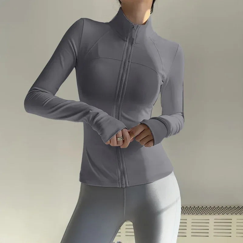 New UV-proof Yoga Clothes Stand-up Collar Slim Fit Coat - DanaFashionstore