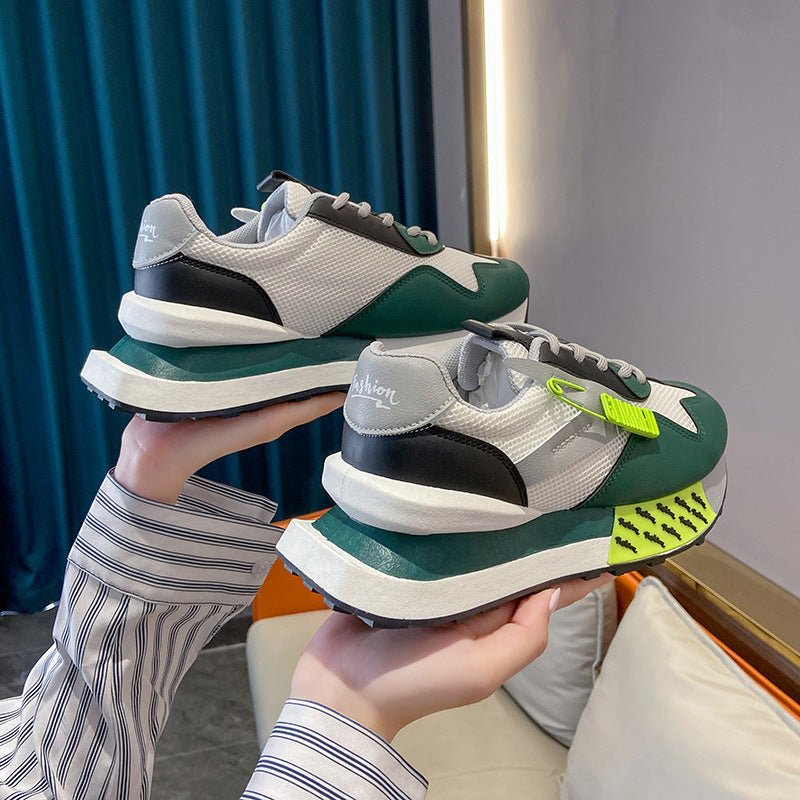 Daddy Breathable Summer Genuine Leather Thick Bottom Women's Clothing Argan Sneaker $40.81 Dana Fashion Color: Blue Size: 36 Women's shoes Product information: Pattern: solid color Applicable sports: Universal Lining material: Mesh Color: yellow, green, b
