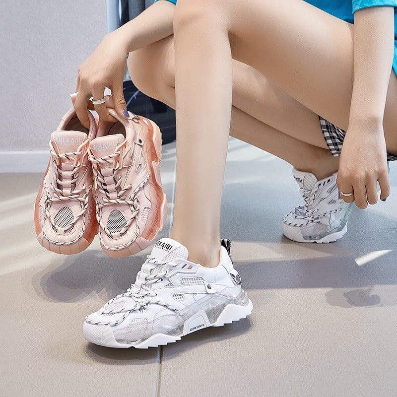 Daddy Shoes Women's Ins Trend New Thick-soled Mesh Breathable Sneakers $149.50 Dana Fashion Color: Pink Size: 35 Women's shoes Overview: Unique design, stylish and beautiful. Good material, comfortable feet. A variety of colors, any choice. Specification: