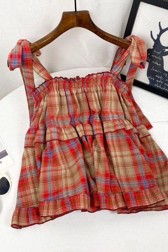 Sweet Girl Summer New Western Style Youthful-looking Ruffle Sleeveless Vest Women's Top