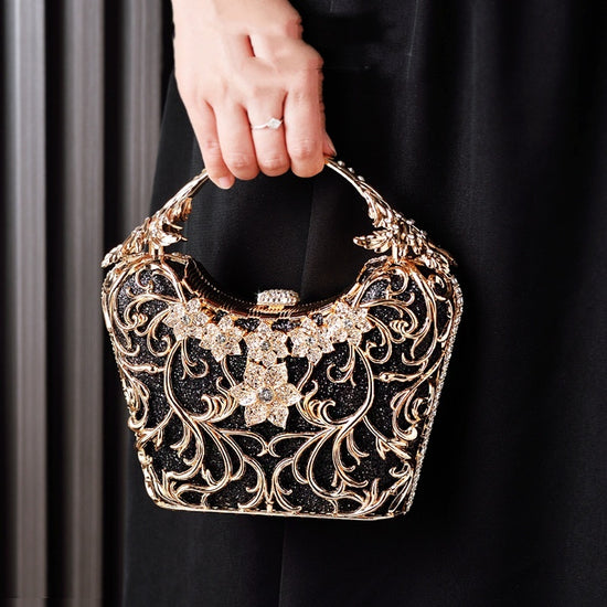 Hollow Out Party Clutch Shiny Banquet Bag - Dana Fashion