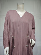 Muslim Women's Wear Modest Modern Fashion Turkish Striped Casual Plus Size Abaya Cardigan Robe - DanaFashionstore