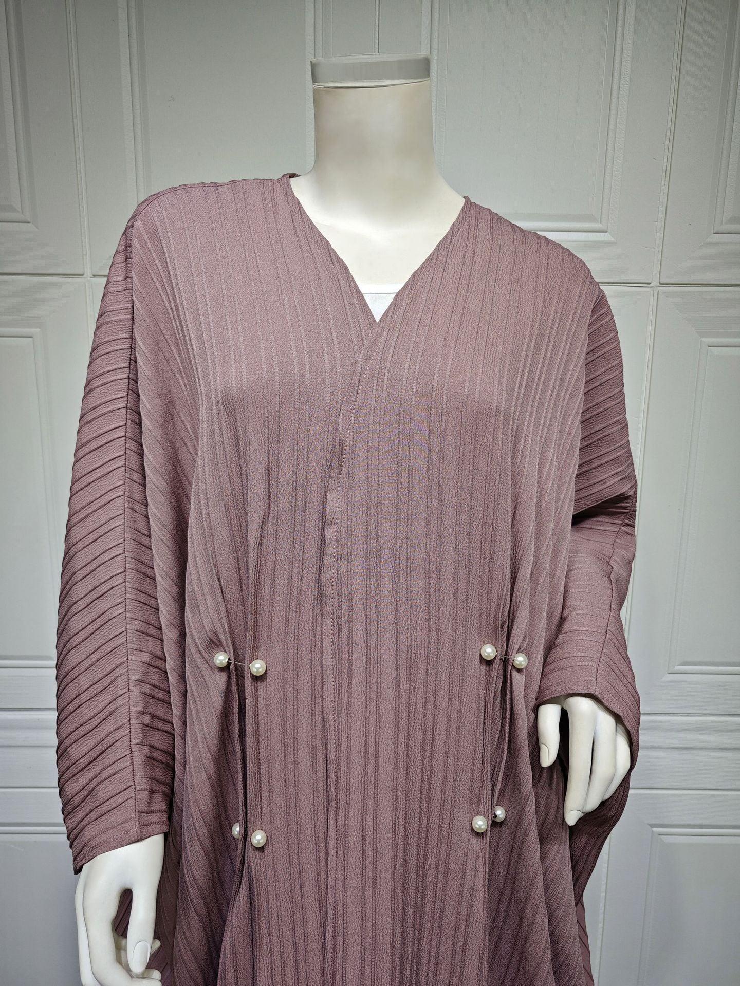 Muslim Women's Wear Modest Modern Fashion Turkish Striped Casual Plus Size Abaya Cardigan Robe - DanaFashionstore