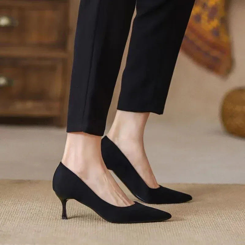New Women's Shoes Workplace Work Shoes Black High Heels - DanaFashionstore