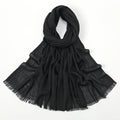 Flat Slub Cotton Solid Color Scarf Breathable Monochrome - DanaFashionstore