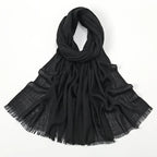 Flat Slub Cotton Solid Color Scarf Breathable Monochrome - DanaFashionstore