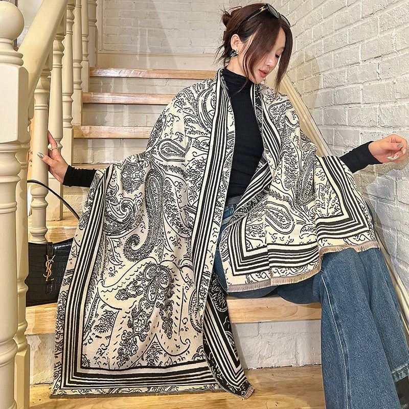 Female Versatile Fashion Thickened Warm Cashmere Scarf - DanaFashionstore