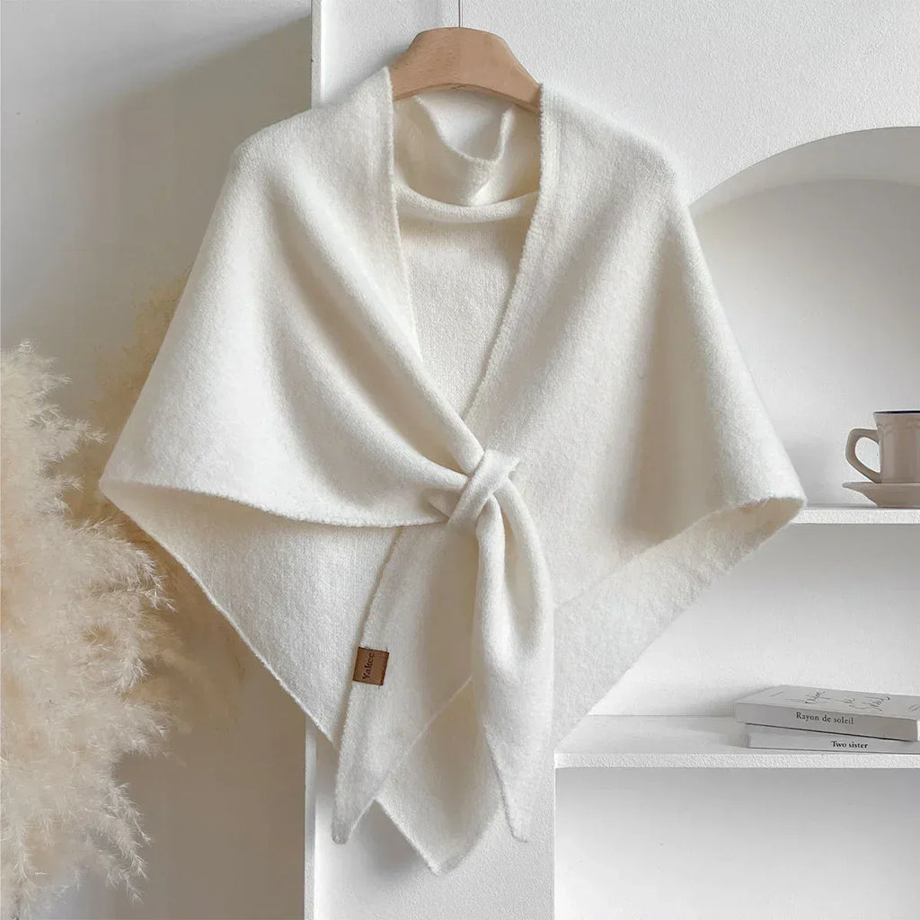 Winter Triangular Shawl INS Solid Color Soft Thickened Knitted Neck Wrap Korean Version Warm Shawl For Women - DanaFashionstore