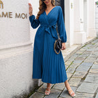 Women's Temperament Cross V-neck Swing Dress