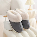 Winter Warm Plush Home Slippers Indoor Fur Slippers Women Soft Lined Cotton Shoes Comfy Non-Slip Bedroom Fuzzy House Shoes Women Couple - DanaFashionstore