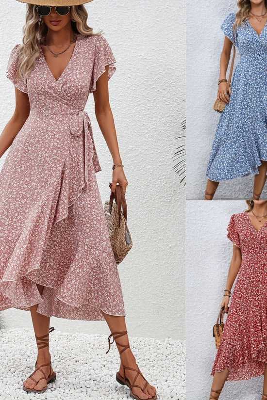 Women's Fashion Floral Short Sleeve Dress