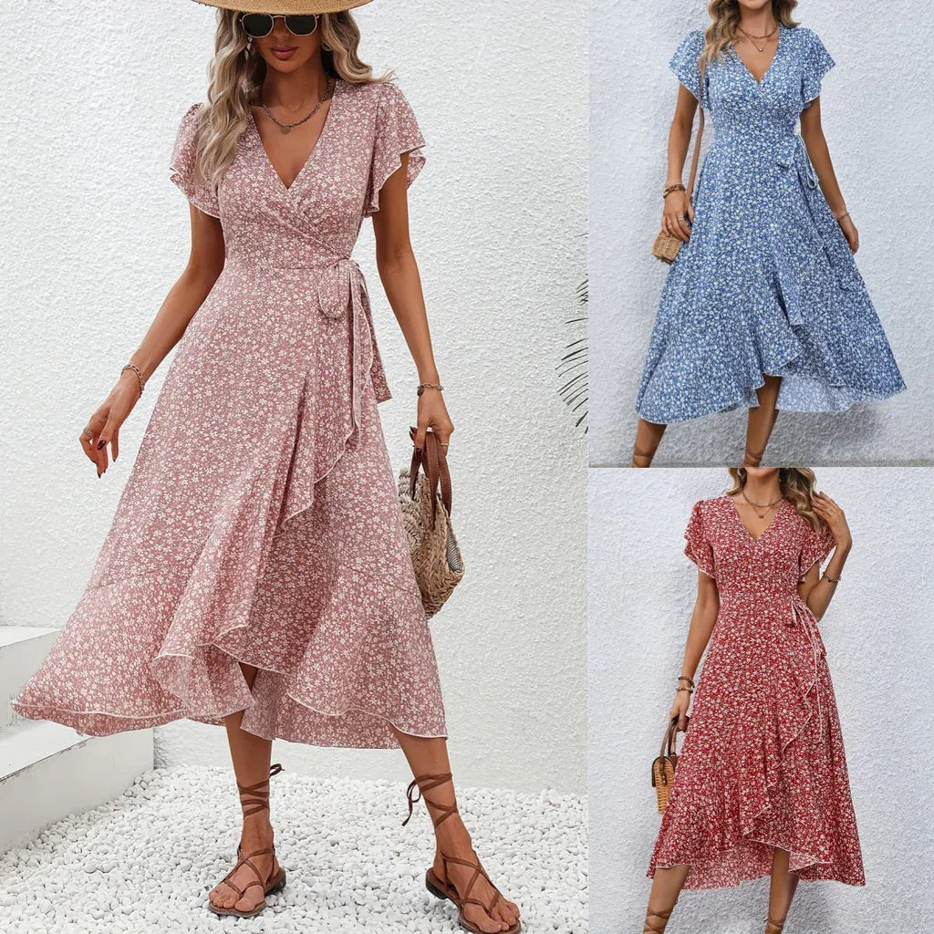 Fashion Floral Short Sleeve Dress Women 2026 - Summer Casual Dress - DanaFashionstore