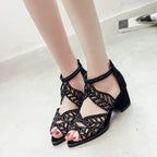 New Style Sandals Women's Large Size Back Zipper Thick Heel - DanaFashionstore
