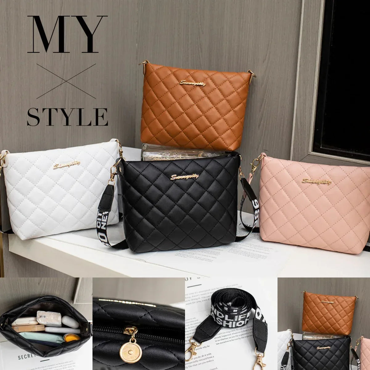 Small Messenger Bag For Women Trend Lingge Embroidery Female Shoulder Bags Fashion Chain Ladies Crossbody Purse - DanaFashionstore