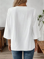 Women's Solid Color V-neck Long-sleeved Simple Casual Shirt - DanaFashionstore