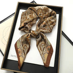Artificial Silk Striped High-grade Korean Style Stylish Beach Arm Bag Silk Scarf - DanaFashionstore