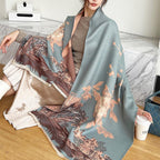 Vintage Plum Scarf Women's Artificial Cashmere Thickened Double-sided Student Shawl - DanaFashionstore