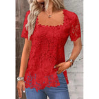 Rose Lace T-shirt Top For Women - DanaFashionstore