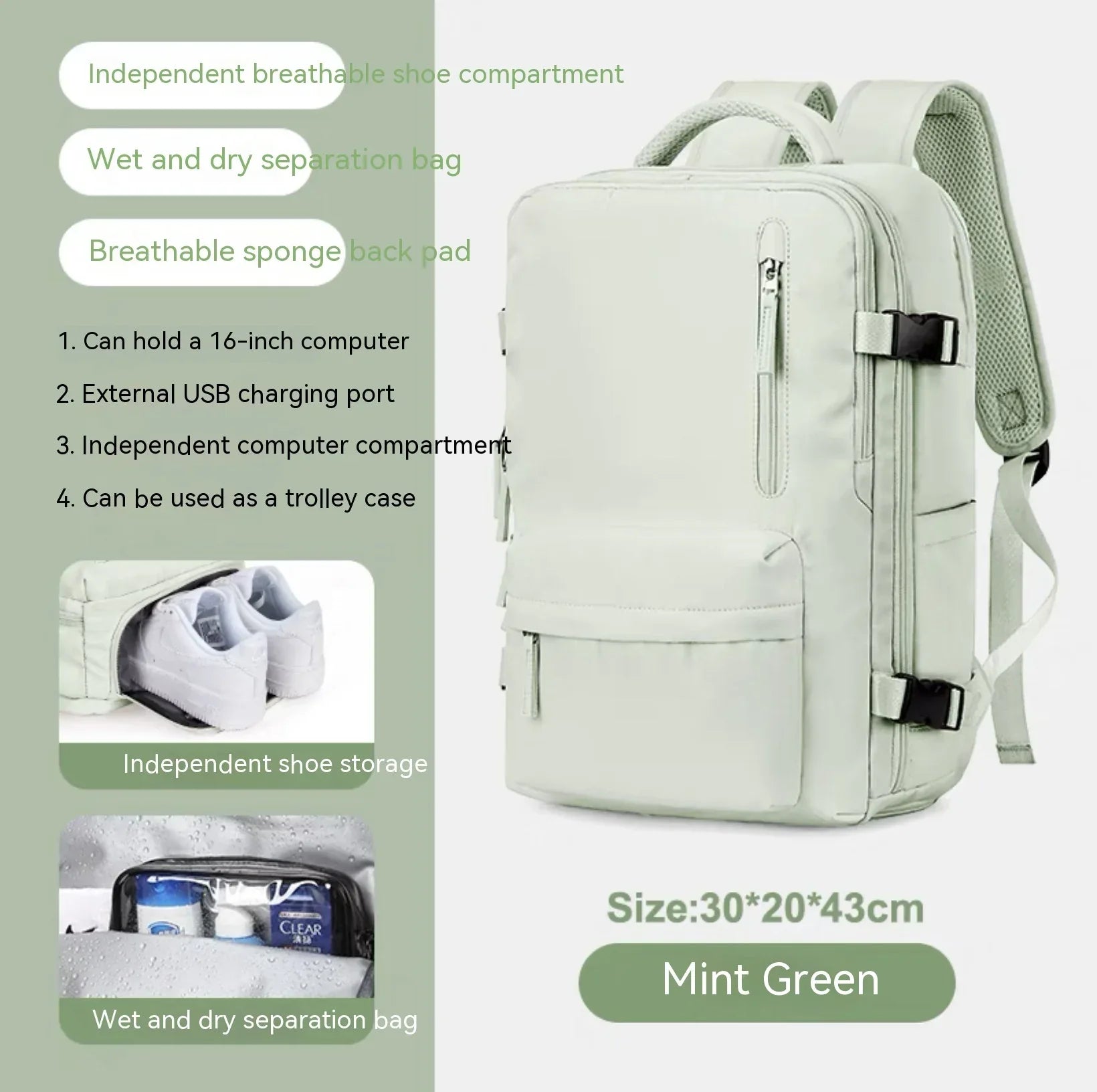 Large Capacity Multifunctional Travel Waterproof Mummy Backpack - DanaFashionstore