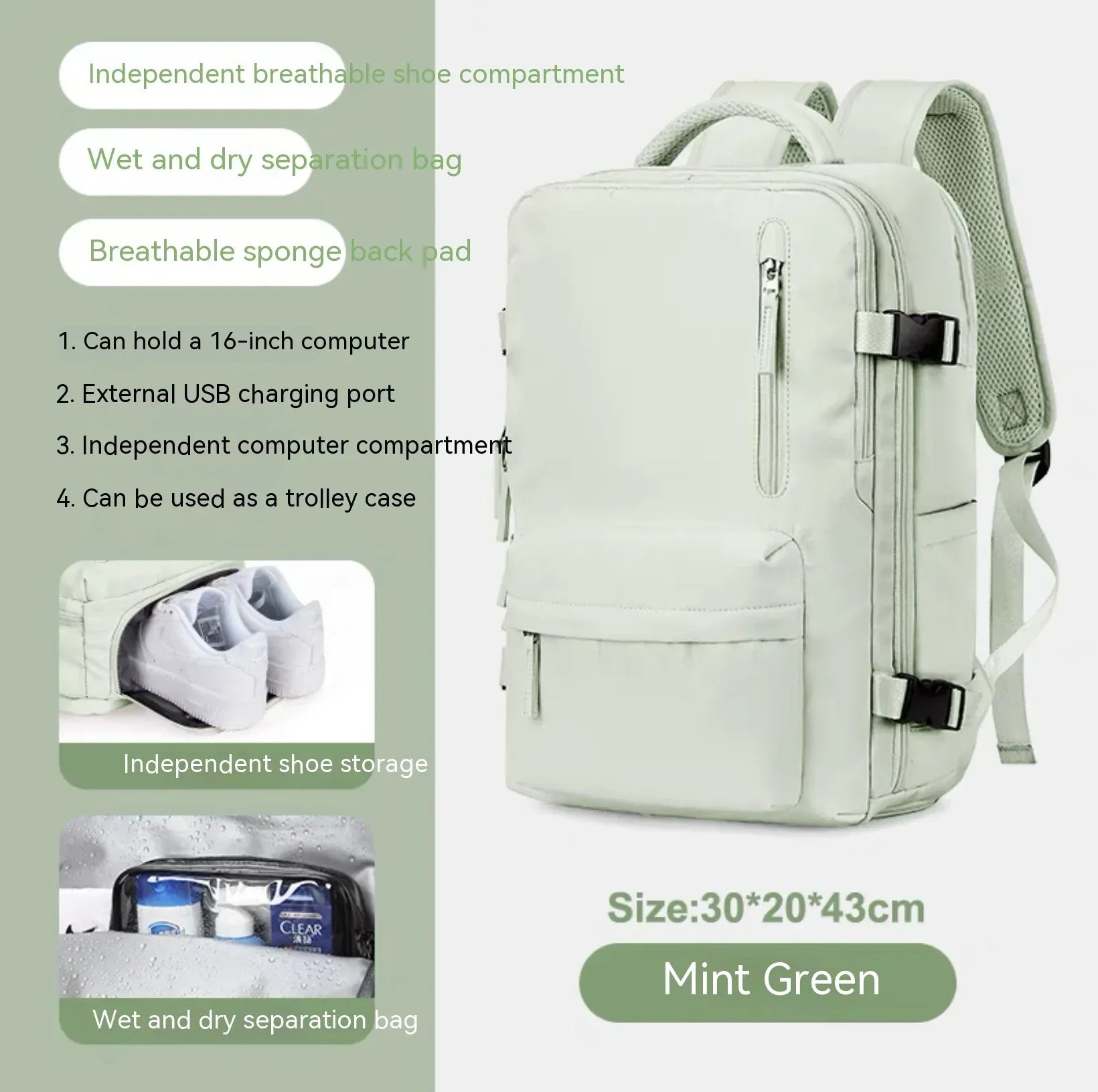 Large Capacity Multifunctional Travel Waterproof Mummy Backpack - DanaFashionstore