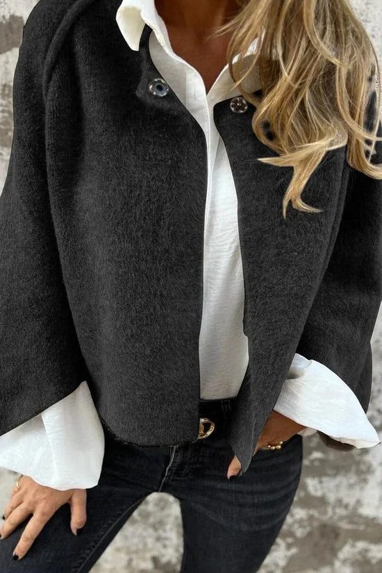 Women's Batwing Sleeve Cardigan Ins Fashion Cropped Jacket Tops Autumn And Winter Loose Short Cashmere Coat - DanaFashionstore
