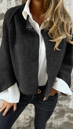 Women's Batwing Sleeve Cardigan Ins Fashion Cropped Jacket Tops Autumn And Winter Loose Short Cashmere Coat - DanaFashionstore