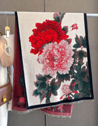 Retro Floral Artificial Cashmere Scarf Women's Thick Warm Scarf - DanaFashionstore