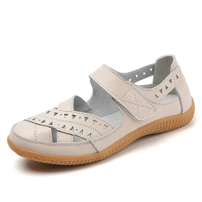 Women's Hollow Hole Leather Casual Sandals - DanaFashionstore