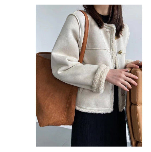 Idle Style Lamb Plush Coat Women's Winter Fur  Thick