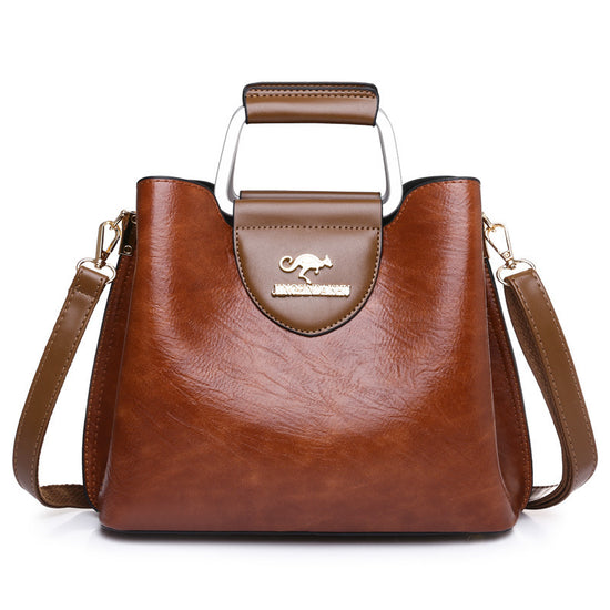Large Capacity Totes Middle-aged High-grade Soft Leather Shoulder - Dana Fashion